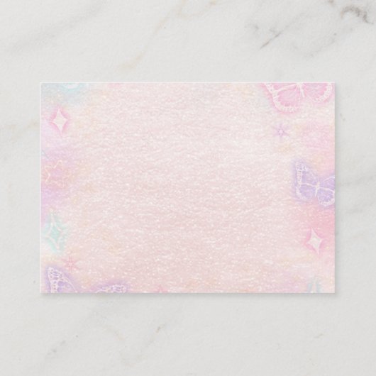 茶パーティー赤ちゃんシャワーおむつラッフル エンクロージャーカード (裏面)