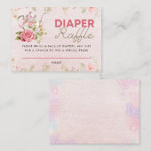 茶パーティー赤ちゃんシャワーおむつラッフル エンクロージャーカード (正面/裏面)