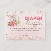 茶パーティー赤ちゃんシャワーおむつラッフル エンクロージャーカード (正面)