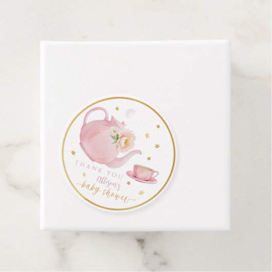 茶パーティー赤ちゃんシャワーお願い感謝ラベル フェイバータグ (インサイチュ)