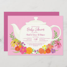 茶パーティー赤ちゃんシャワーティーポットピンクガール