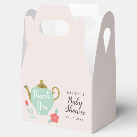 茶パーティー赤ちゃんシャワーフローラありがとう フェイバーボックス (オープン)