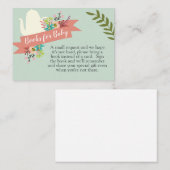 茶パーティー赤ちゃんシャワーブックベビーカード エンクロージャーカード (正面/裏面)
