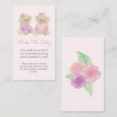 茶パーティー赤ちゃんシャワーブックリクエストエンクロージャカード エンクロージャーカード (正面/裏面)