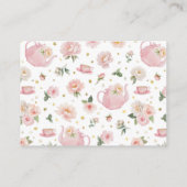 茶パーティー赤ちゃんシャワーブックリクエストカード エンクロージャーカード (裏面)