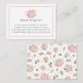 茶パーティー赤ちゃんシャワーブックリクエストカード エンクロージャーカード (正面/裏面)