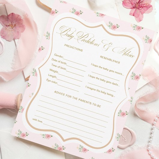 茶パーティー赤ちゃんシャワー予測ゲームカード 招待状