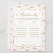 茶パーティー赤ちゃんシャワー年齢のゲームカードを推測 招待状 (正面)