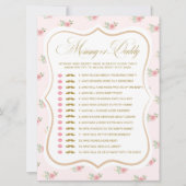 茶パーティー赤ちゃんシャワー推測誰のゲームカード 招待状 (正面)