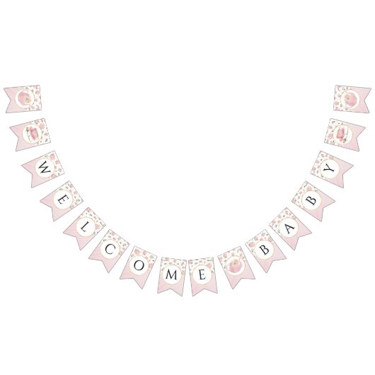 茶パーティー赤ちゃんシャワー歓迎バナー バンティングフラッグ (全)