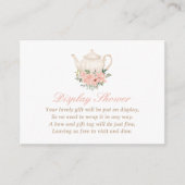 茶パーティー赤ちゃんシャワー表示シャワー エンクロージャーカード (正面)