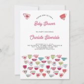 茶パーティー赤ちゃんシャワー 招待状 (正面)