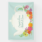 茶パーティー赤ちゃんシャワー 横断幕 (縦)