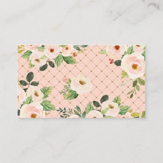 茶パーティー赤面フローラおむつラッフルチケット エンクロージャーカード (裏面)