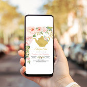 茶パーティー金ゴールド誕生日 招待状