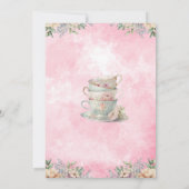 茶パーティー3歳の誕生日、ティータイムパーティー 招待状 (裏面)