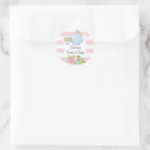 茶パーティー、春フローラ、花 ラウンドシール (バッグ)