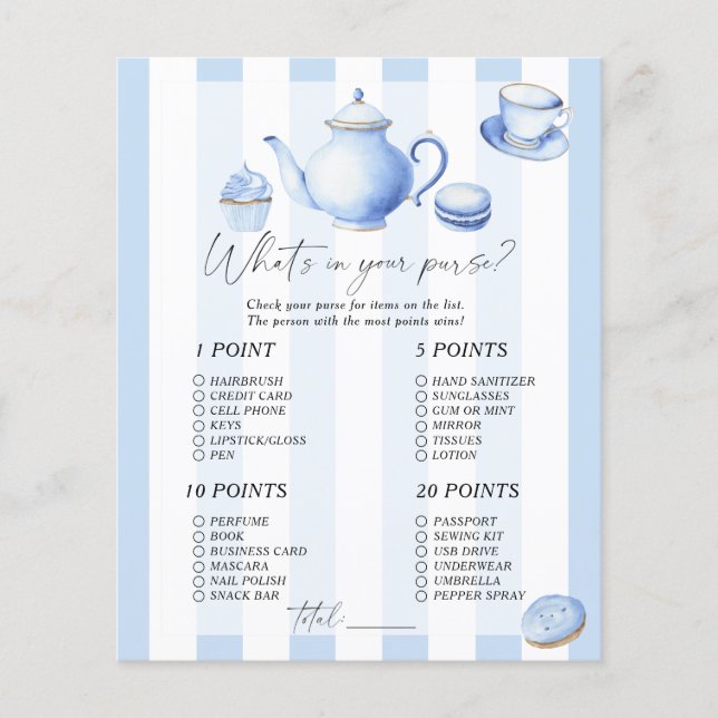 茶パーティー – 財布のゲームの内容 (正面)