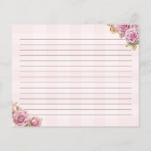 茶ビクトリアンパーティーブライダルシャワーレシピカード (裏面)