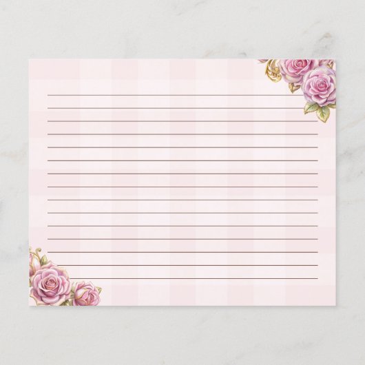 茶ビクトリアンパーティーブライダルシャワーレシピカード (裏面)