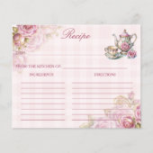 茶ビクトリアンパーティーブライダルシャワーレシピカード (正面)