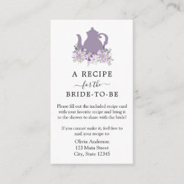茶ブライダルシャワーレシピ要求エンクロージャカード エンクロージャーカード