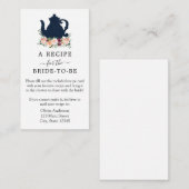 茶ブライダルシャワーレシピ要求エンクロージャカード エンクロージャーカード (正面/裏面)
