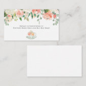 茶ベビーシャワーの花のエンクロージャカード エンクロージャーカード (正面/裏面)