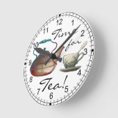 茶ポットおよびティーカップの芸術 ラウンド壁時計 (傾斜)