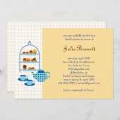 茶ポットおよびペストリーのブライダルシャワーの招待状 招待状 (正面/裏面)