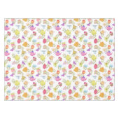 茶ポットとカップ白 テーブルクロス (正面(横))