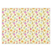 茶ポットとカップ黄色 テーブルクロス (正面(横))