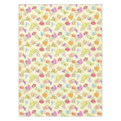 茶ポットとカップ黄色 テーブルクロス (正面)