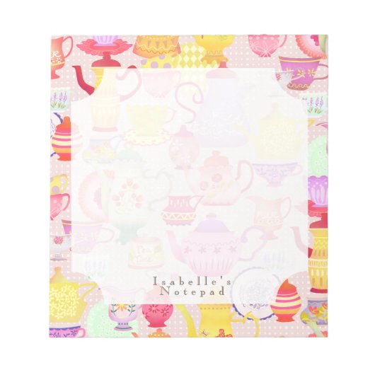 茶ポットとカップ ノートパッド (正面)