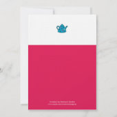 茶ポットのブライダルシャワーの招待状 招待状 (裏面)