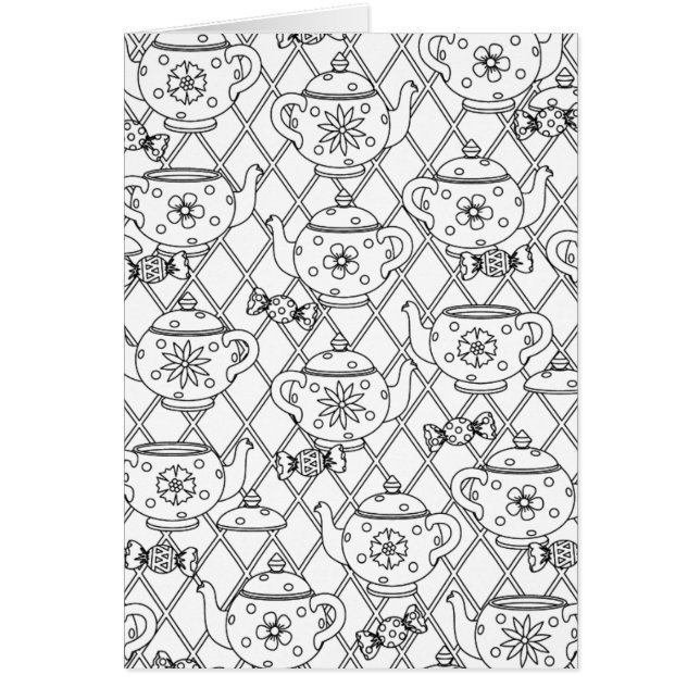 茶ポットの落書き (正面)