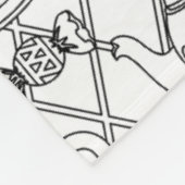 茶ポットの落書き フリースブランケット (角)