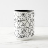 茶ポットの落書き マグカップ (中央)