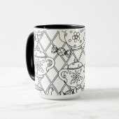 茶ポットの落書き マグカップ (正面左)