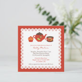 茶ポットパーティーブライダルシャワーフラット招待状 招待状 (スタンド正面)