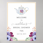 茶ポットフローラブライダルシャワーへようこそ ポスター (正面)