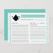 茶ポットブライダルキッチンシャワーレシピカード ポストカード (正面/裏面)