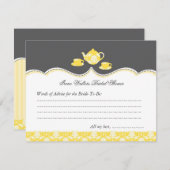 茶ポットブライダルシャワーアドバイスカード アドバイスカード (正面/裏面)