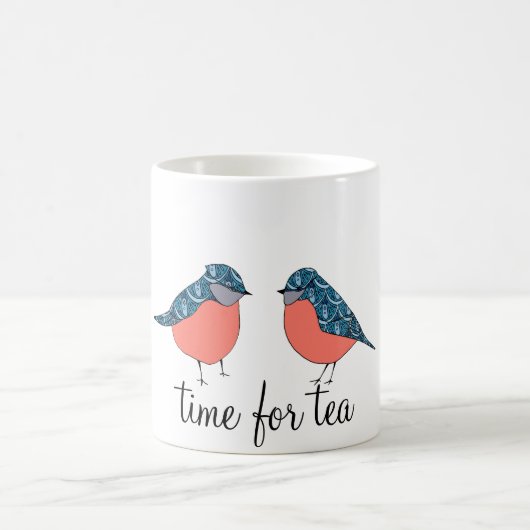 茶マグのための青い鳥の時間 コーヒーマグカップ (中央)