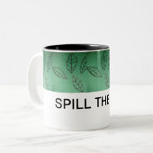 茶マグをこぼして下さい ツートーンマグカップ (正面左)