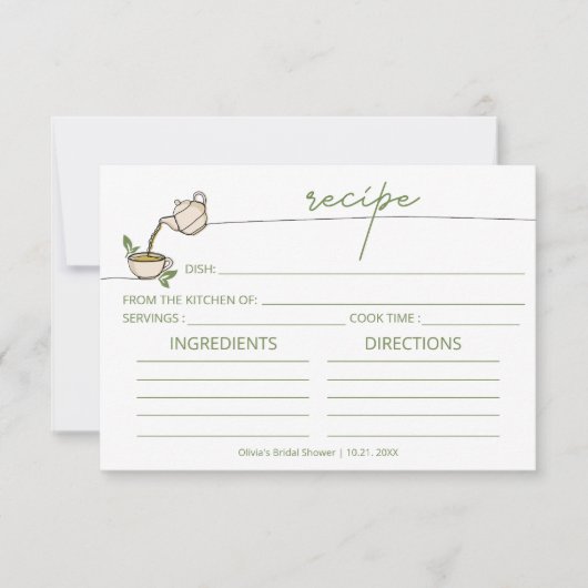 茶ミニマルパーティーブライダルシャワーレシピ (正面)