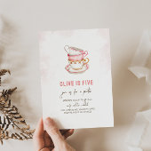 茶ミニマルパーティー誕生日招待状 招待状