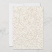 茶モダンエレガント色ベージュ結婚フローラ セーブザデート (裏面)