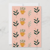 茶モダンパーティーフローラ誕生日 サンキューカード (裏面)