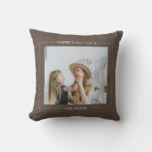 茶モダン色 |家族の写真 |プレゼント クッション (正面)